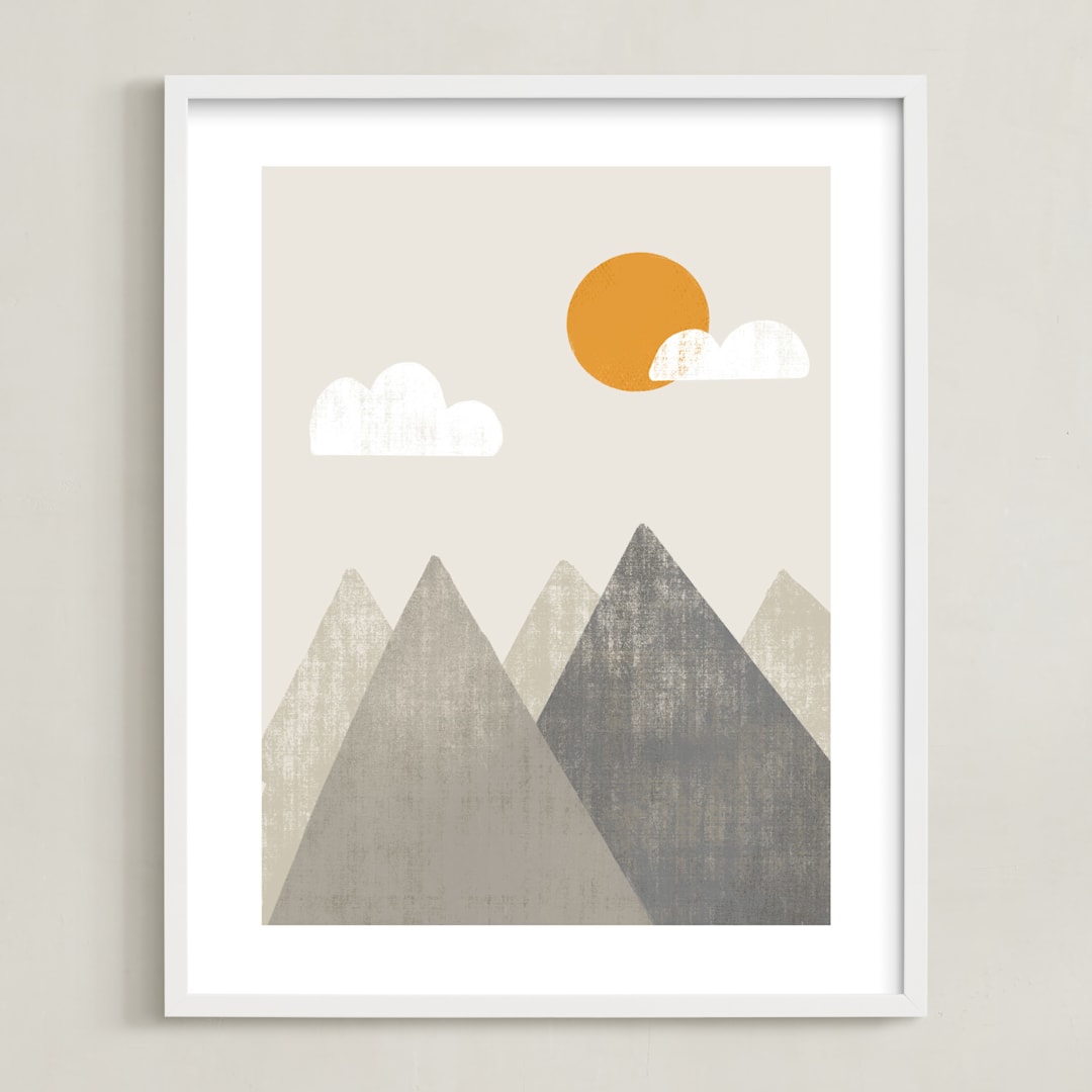 "The Mountains are Calling in the Morning" - Art Print in Mountain by Meghan Hageman - Framed