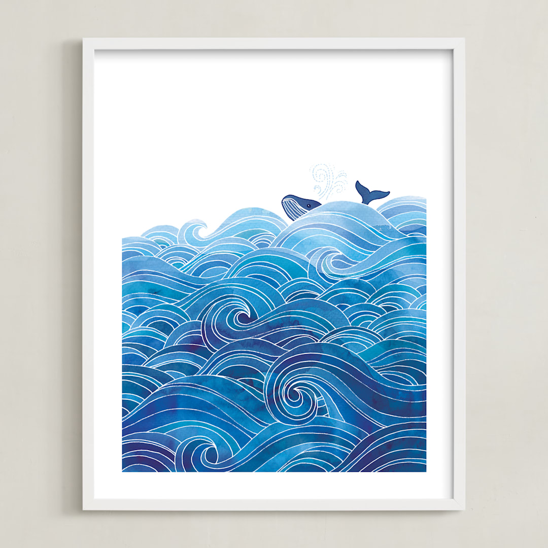 "seas the day" - Art Print in Ocean by Stardust Design Studio - Framed