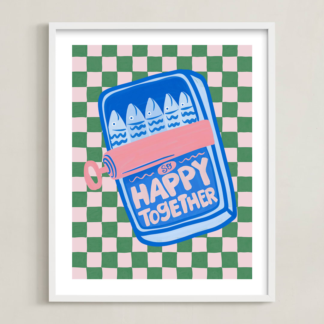 "Piccole Gioie 1" - Art Print in Sea by Jenna Holcomb - Framed