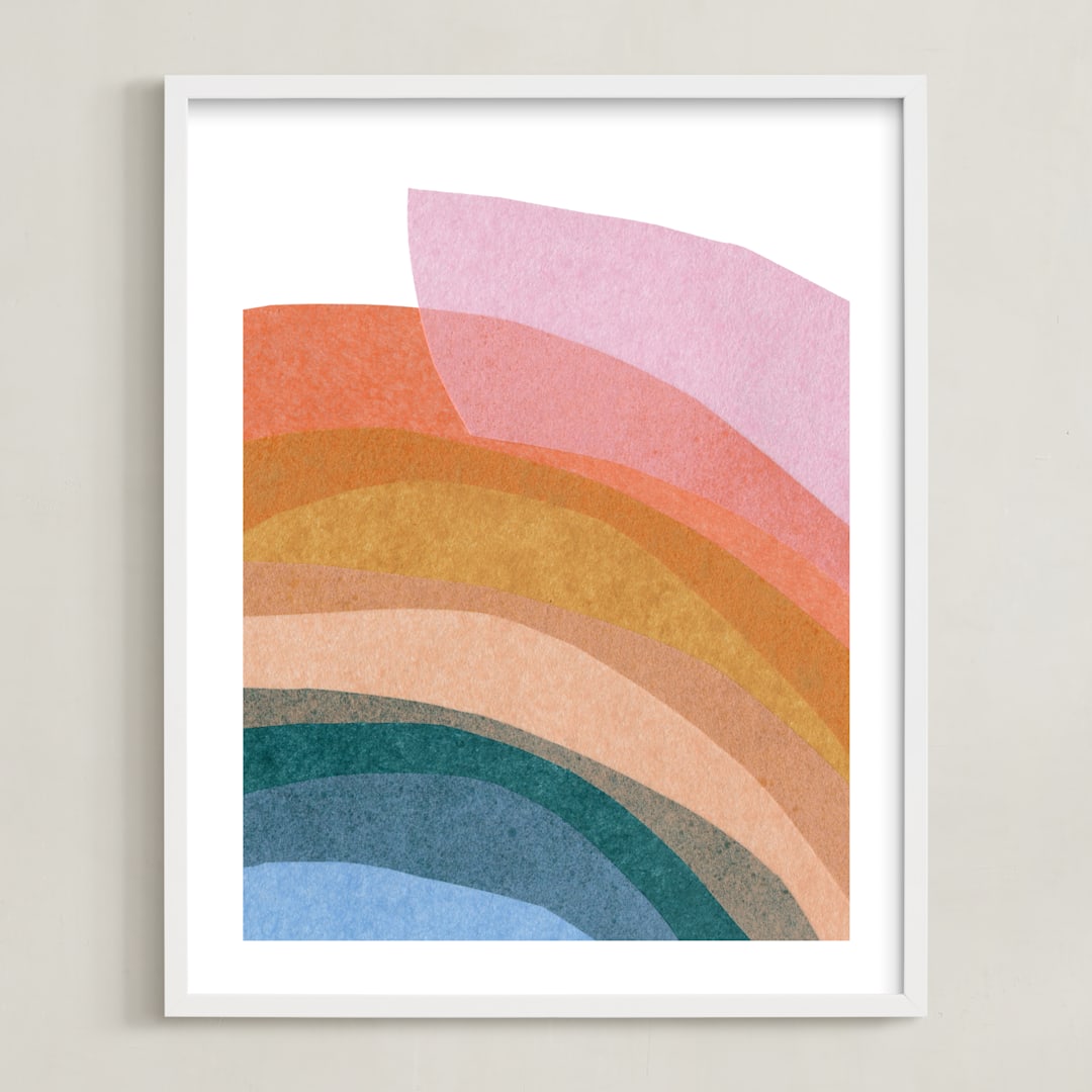 "paper rainbow" - Art Print in Rainbow by Carrie Moradi - Framed