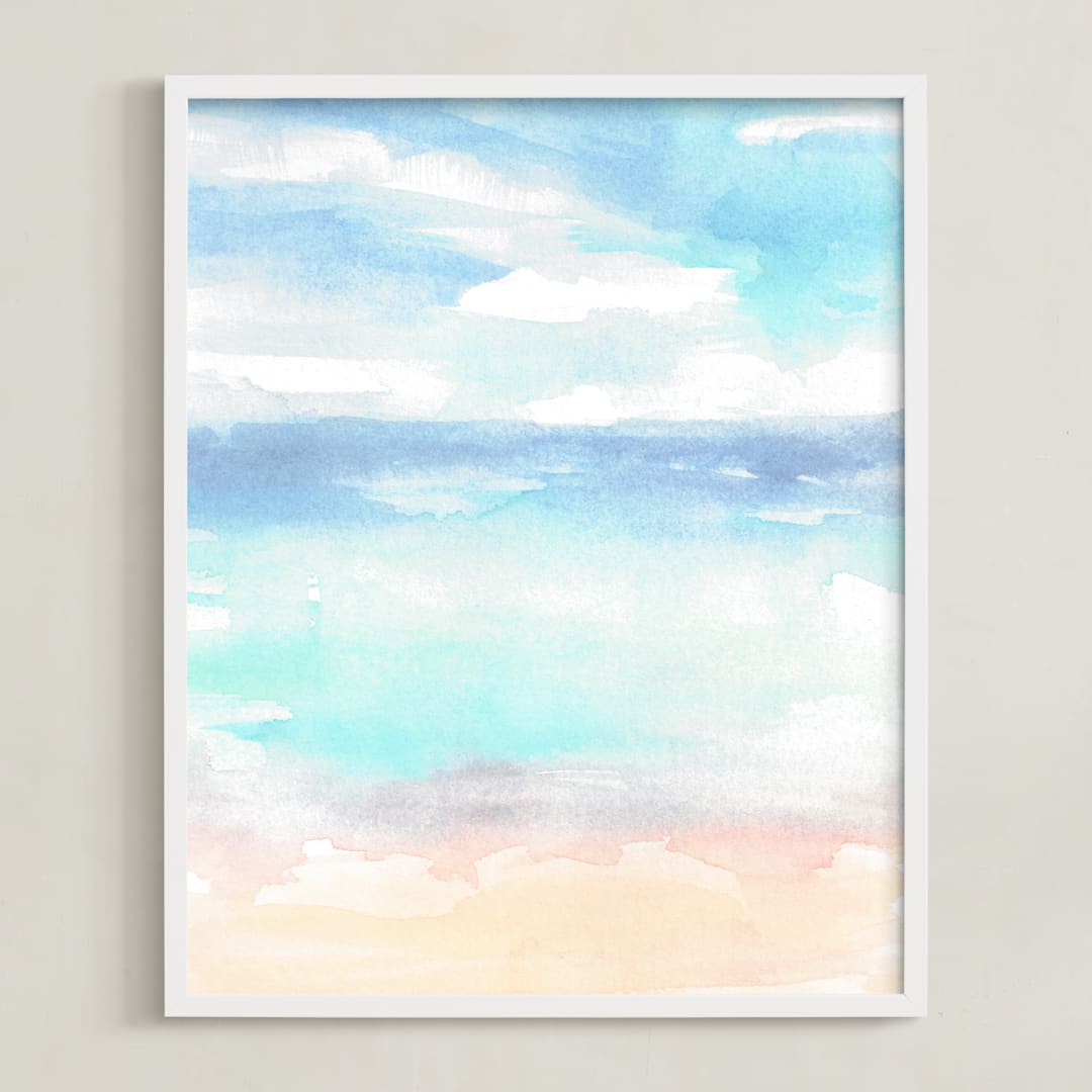 "Summer Dreams" - Art Print in beach bomb by Jenny Partrite - Framed