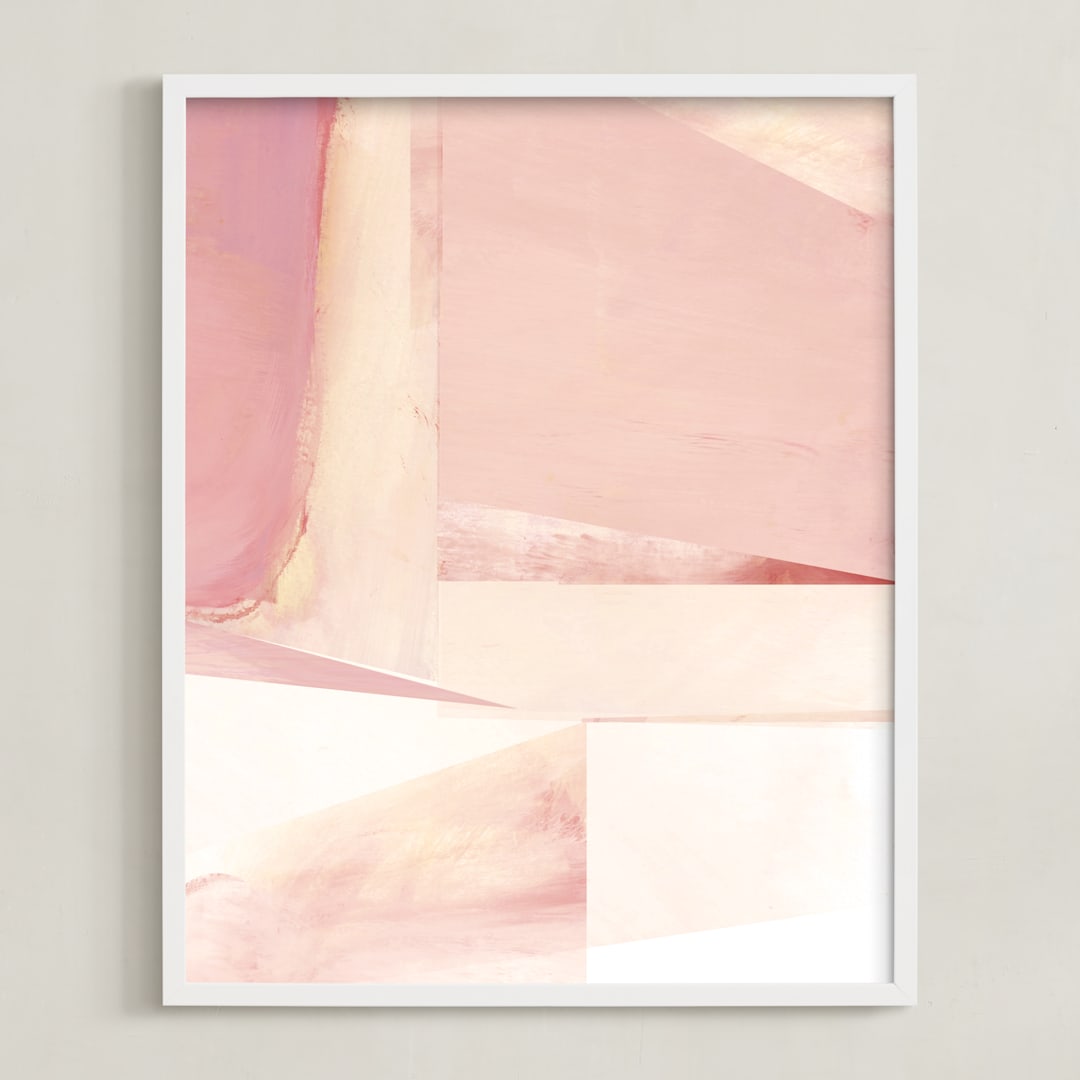 "PinkSea" - Art Print in Blush Pink by Lisa Samartino Design - Framed