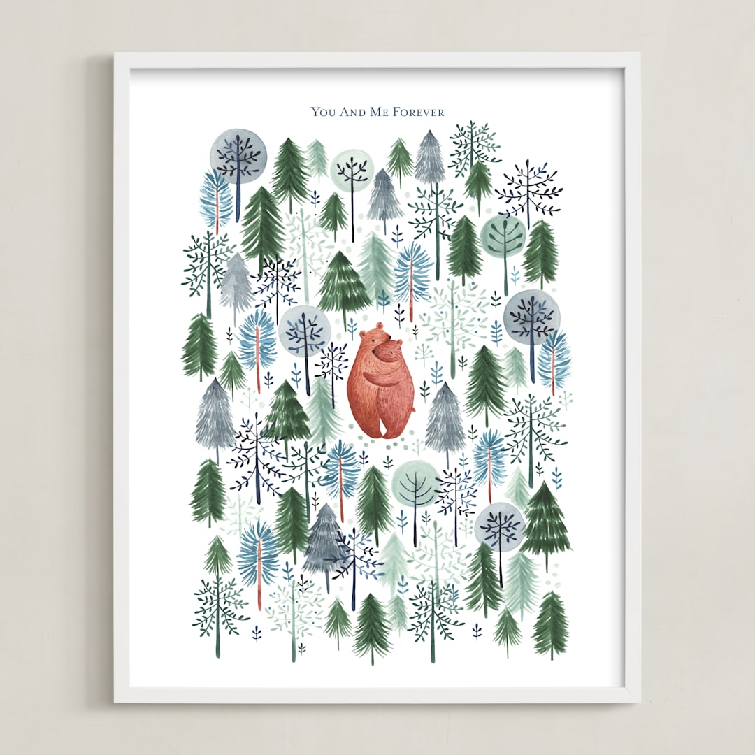 "Never Alone" - Personalized Art Print in Crisp White by Sarah Knight - Framed