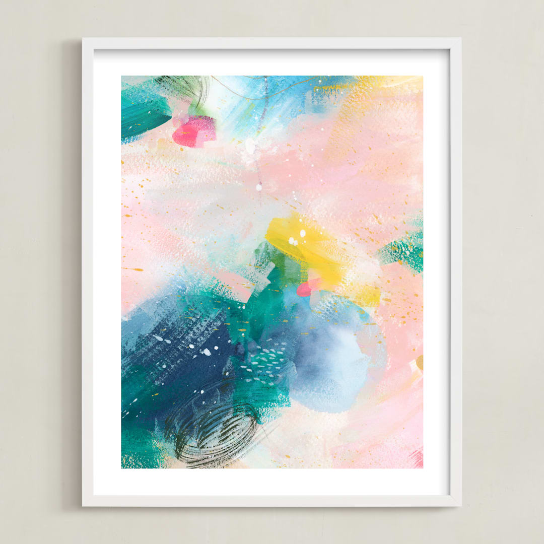 "Creme Peche" - Art Print in Peaches and cream by A Real Peach Studio - Framed