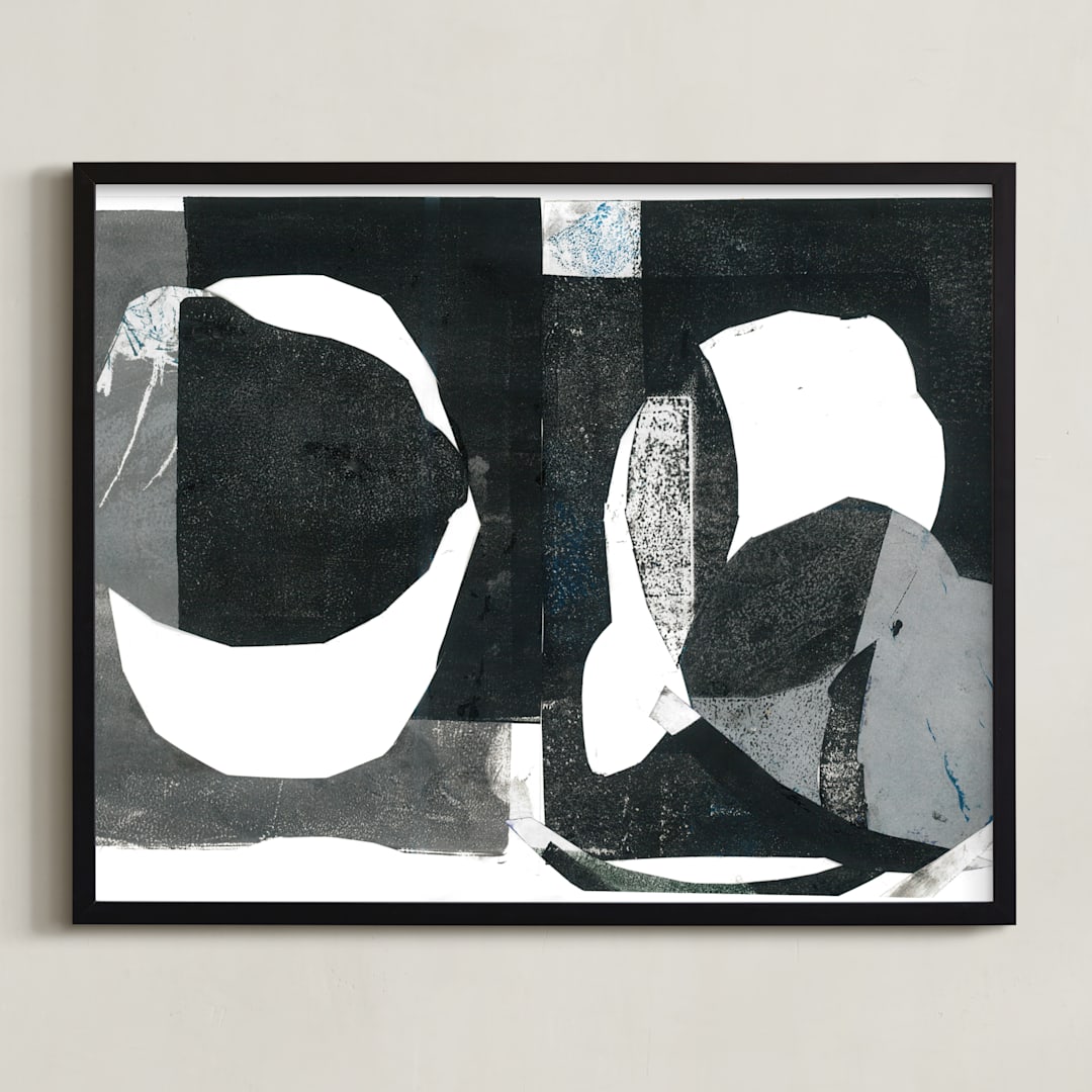 "This Side of the Moon" - Art Print in Ink Black by Erin McCluskey Wheeler - Framed