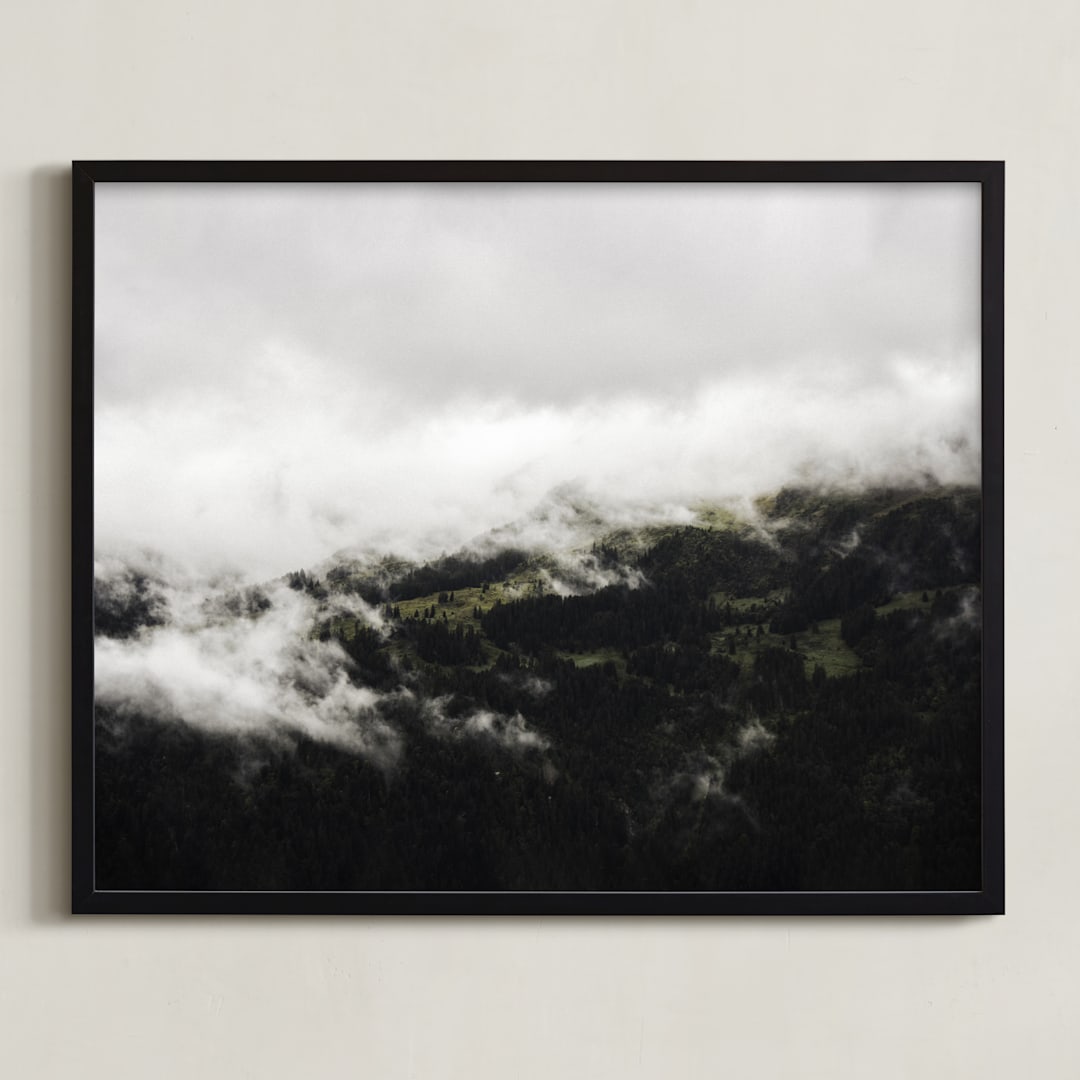 "In the Clouds" - Art Print in Forest by Wildfield Paper Co - Framed