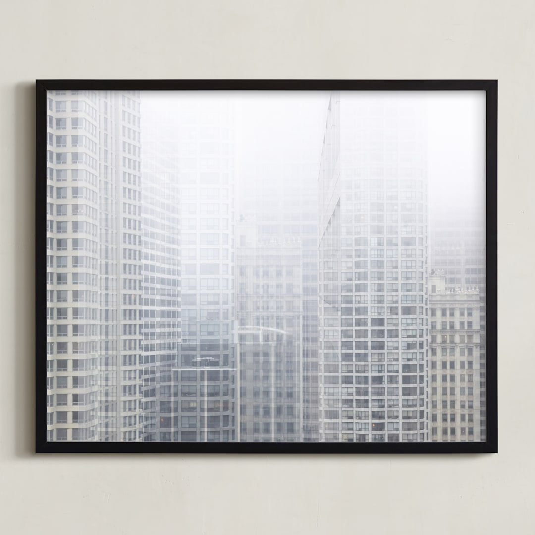 "Layers" - Art Print in Tranquil Gray by Shannon Howard - Framed