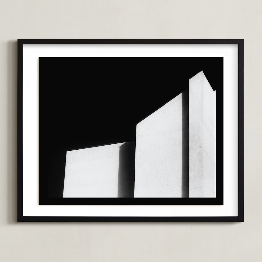 "Architecture Noir" - Art Print in deep black by Kaitie Bryant - Framed
