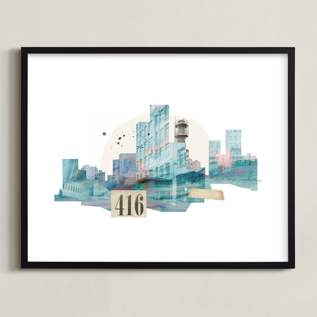 "City Dream" - Art Print in Haze by Field and Sky - Framed