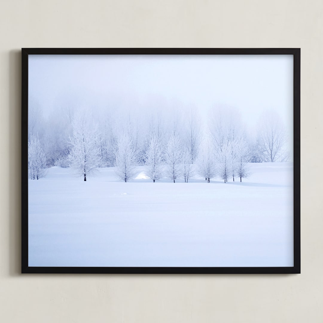 "Winter's Solitude" - Art Print in Purple Ice by Leslie Le Coq - Framed