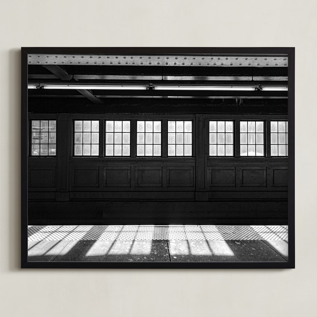 "Light at the end of tunnel #1" - Art Print in nor black by Van Tsao - Framed