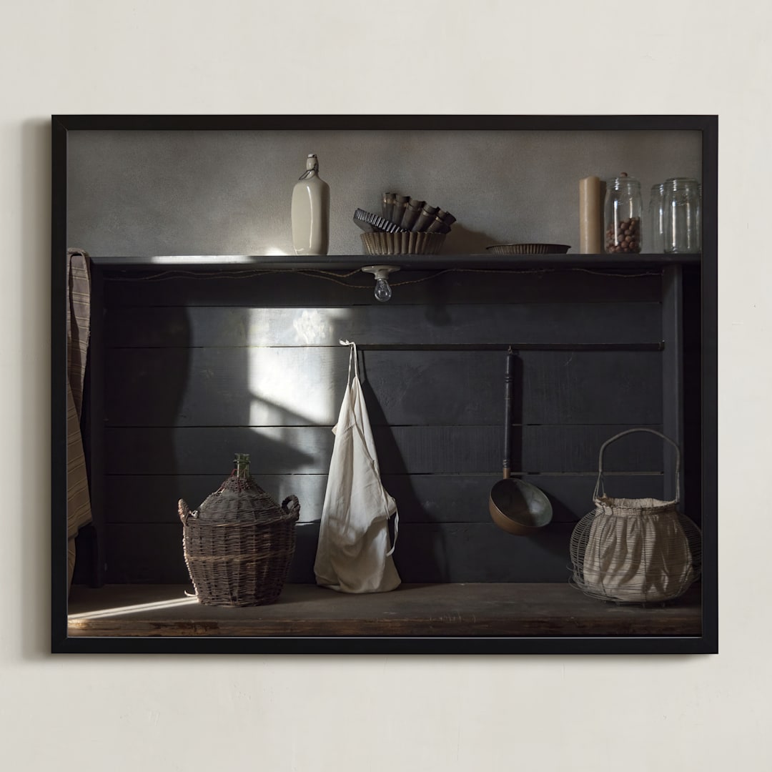 "Comfort Room" - Art Print in Earthy Brown by Andy Mars - Framed