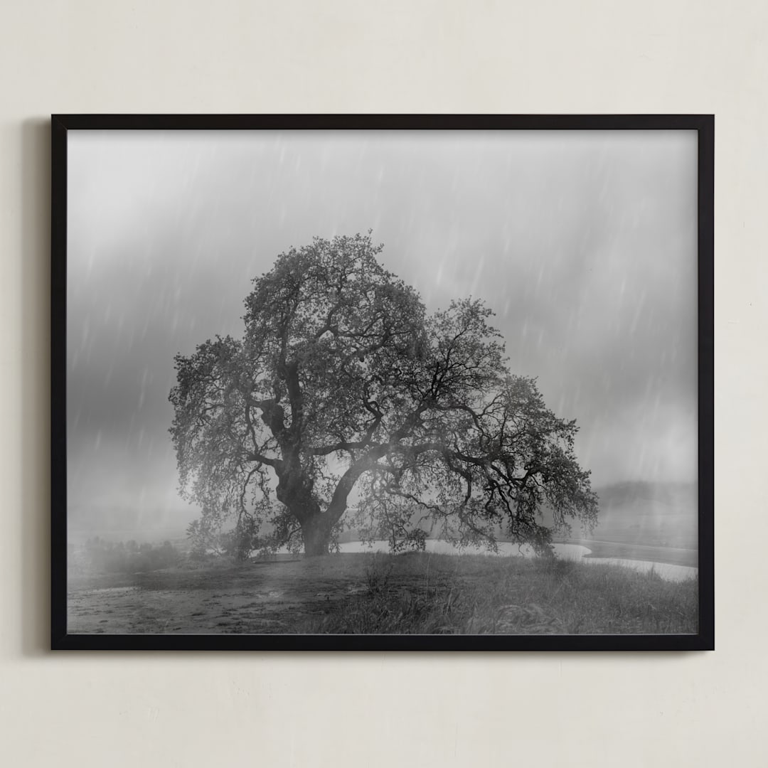 "in the rain" - Art Print in Stormy by Crystal Lynn Collins - Framed