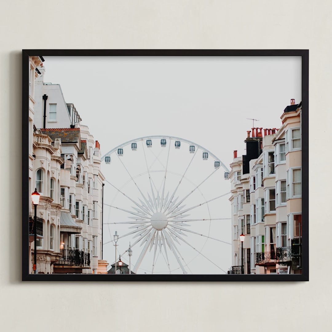 "Down the Street" - Art Print in Coastal Fog by Annie Montgomery - Framed