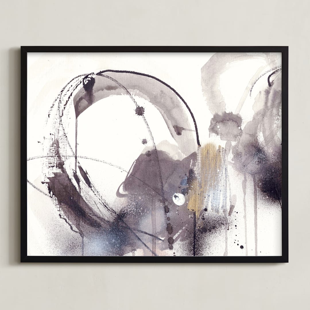 "Melt" - Art Print in Inky Black by ADRIENNE JACKSON - Framed