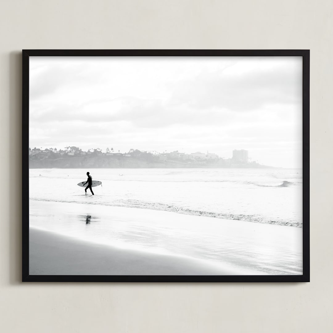 "Monochrome Coasts" - Art Print in Monochrome by Matthew Sampson - Framed