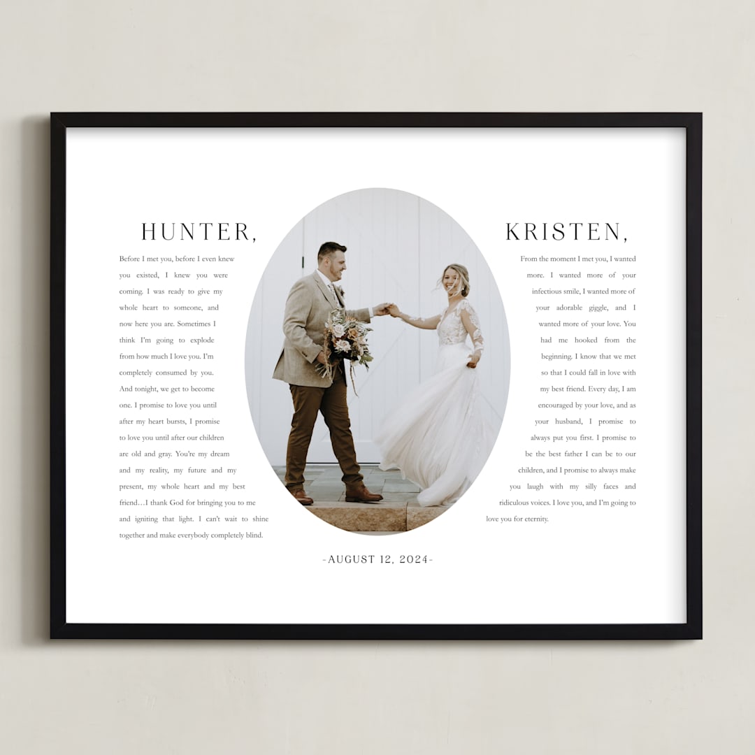 "Our Vows: Framed Photo" - Framed Photo in White by Sarah Curry - Framed