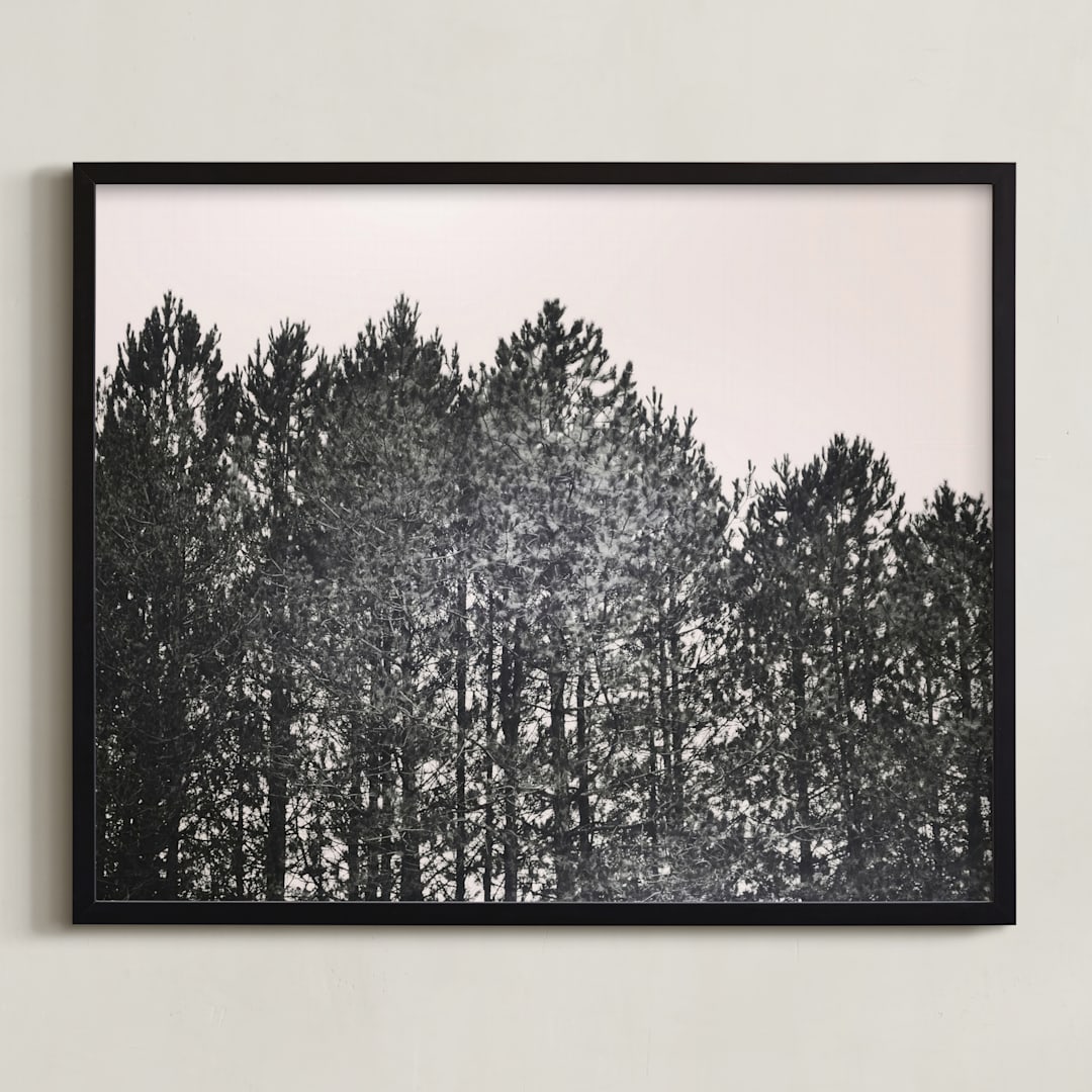 "Pines" - Art Print in Porcelain White by K.Short - Framed