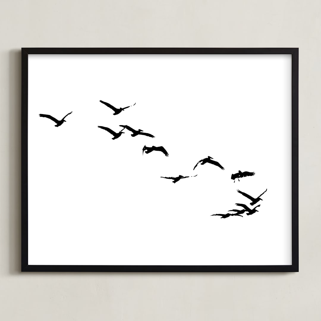 "Landing" - Art Print in Black & White by Neeta Sawhney - Framed