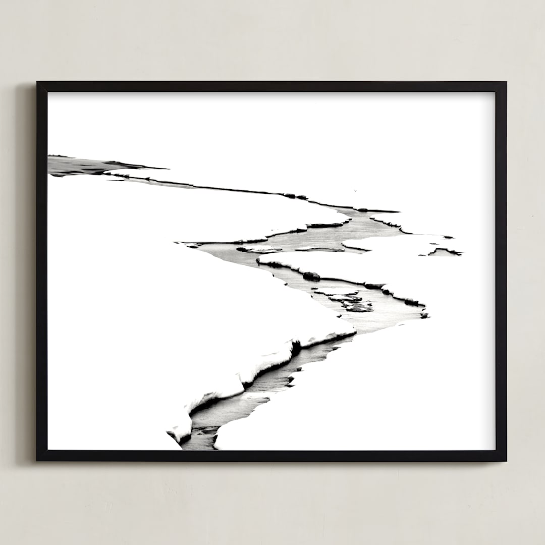 "Silver Ice" - Art Print in Ice White by Leslie Le Coq - Framed