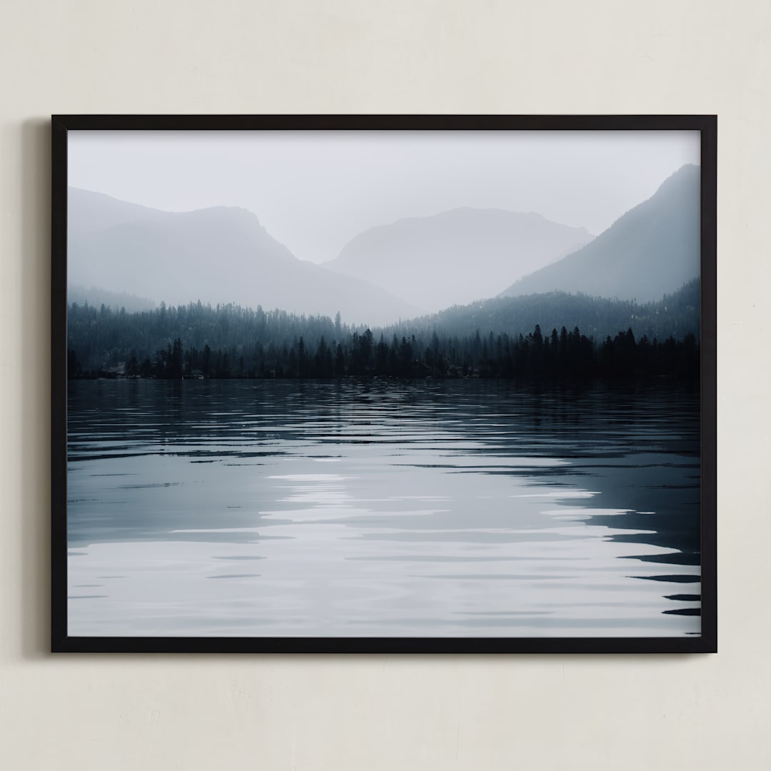 "glassy waters" - Art Print in Mist by Alicia Abla - Framed