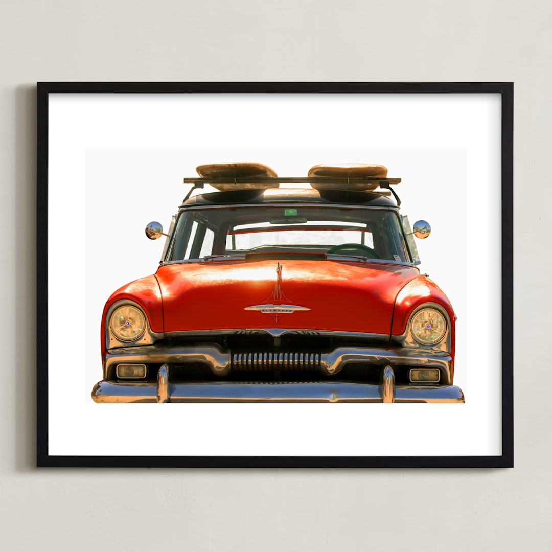 "Surfing Since 1955" - Art Print in Chili Pepper by Carole Crohan - CaroleeXpressions - Framed