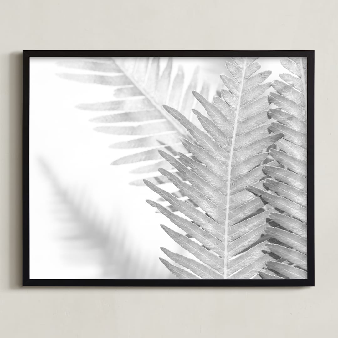 "Fern Gully" - Art Print in Silver by Laura Hamm - Framed