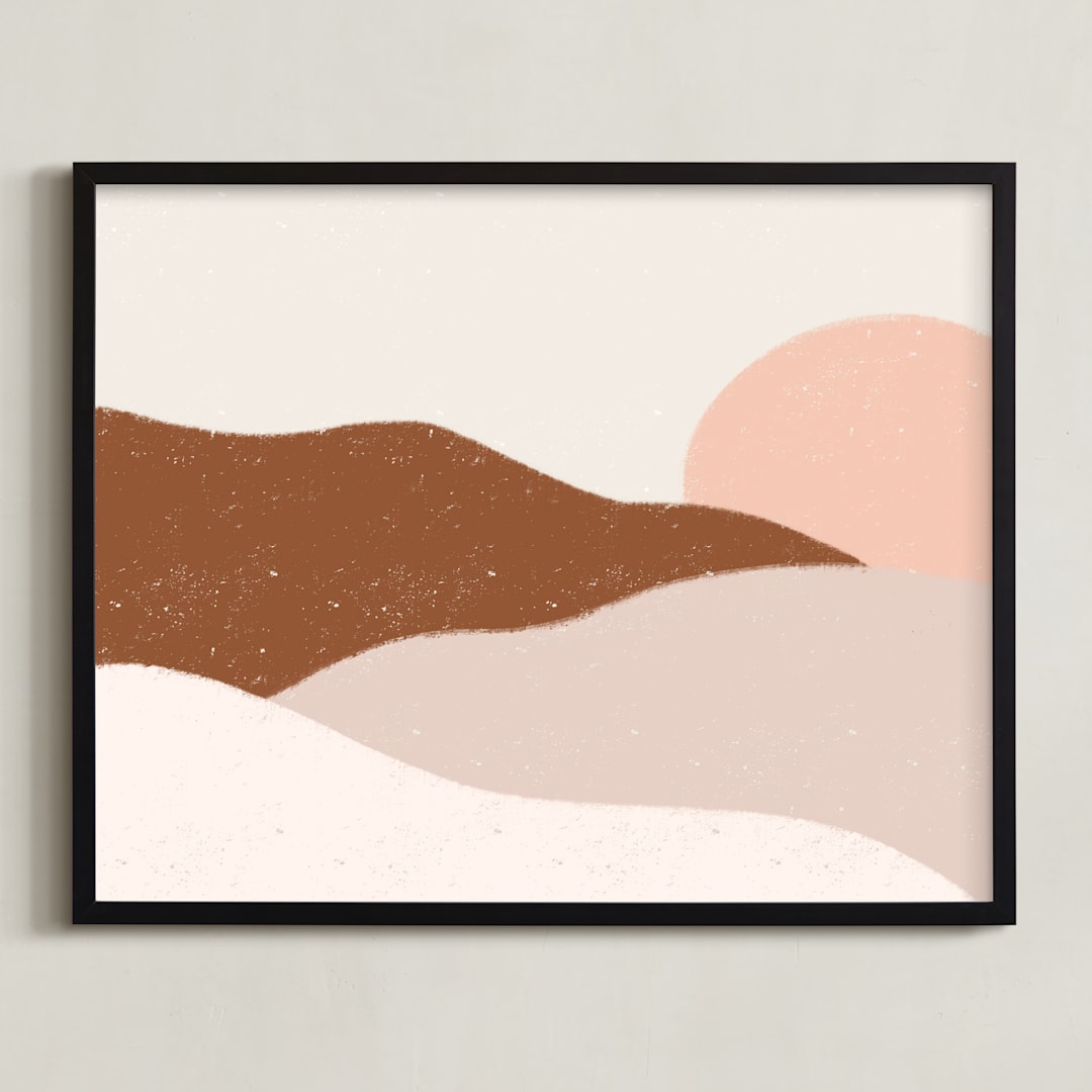 "Desert Sun" - Art Print in neutral by Kayla Dawson - Framed