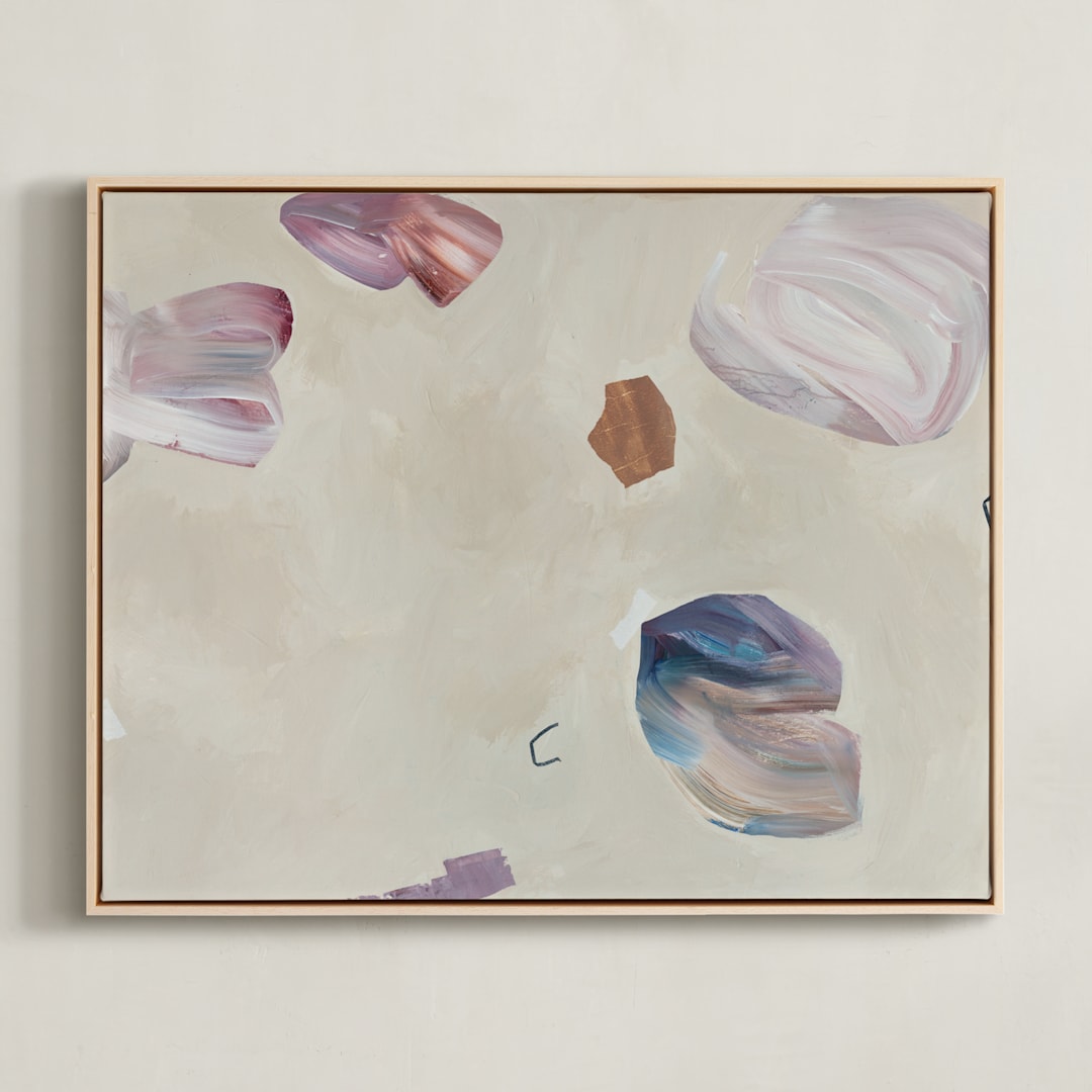 "Twirl" - Art Print in Orchid by Jennifer Daily - Framed Canvas