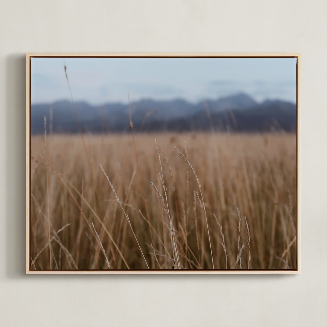 "Fields of Wheat" - Art Print in tan by Claire Duda - Framed Canvas