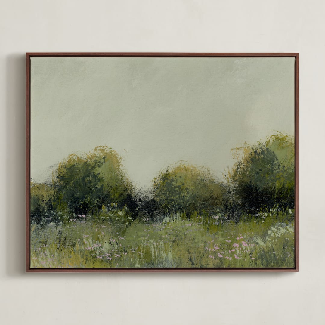 "Margins" - Art Print in Grass by Katie Mulder - Framed Canvas