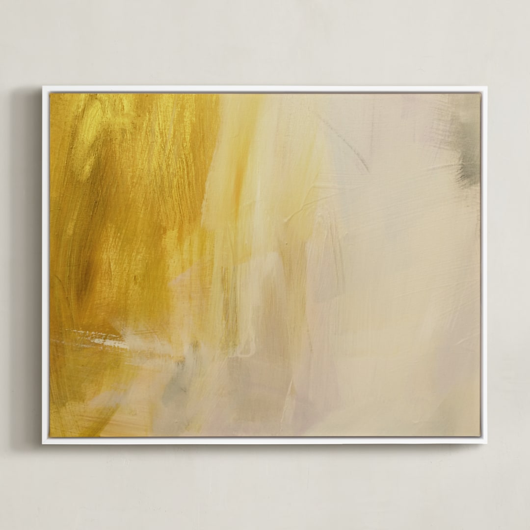 "In Gold" - Art Print in gold lavendar by Nell Waters Bernegger - Framed Canvas