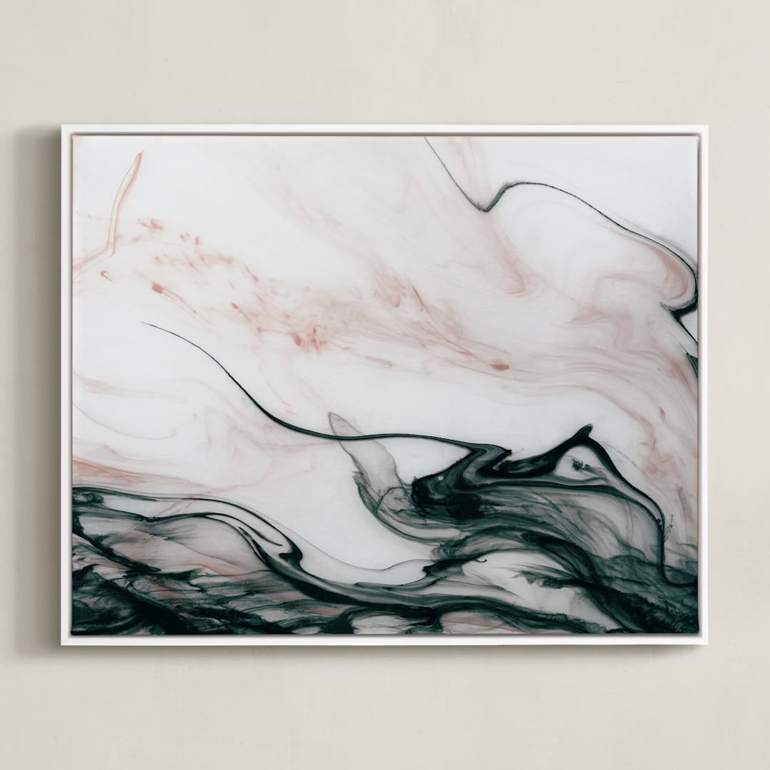 "Ethereal Flow" - Art Print in Ocean Sunset by Melanie Severin - Framed Canvas