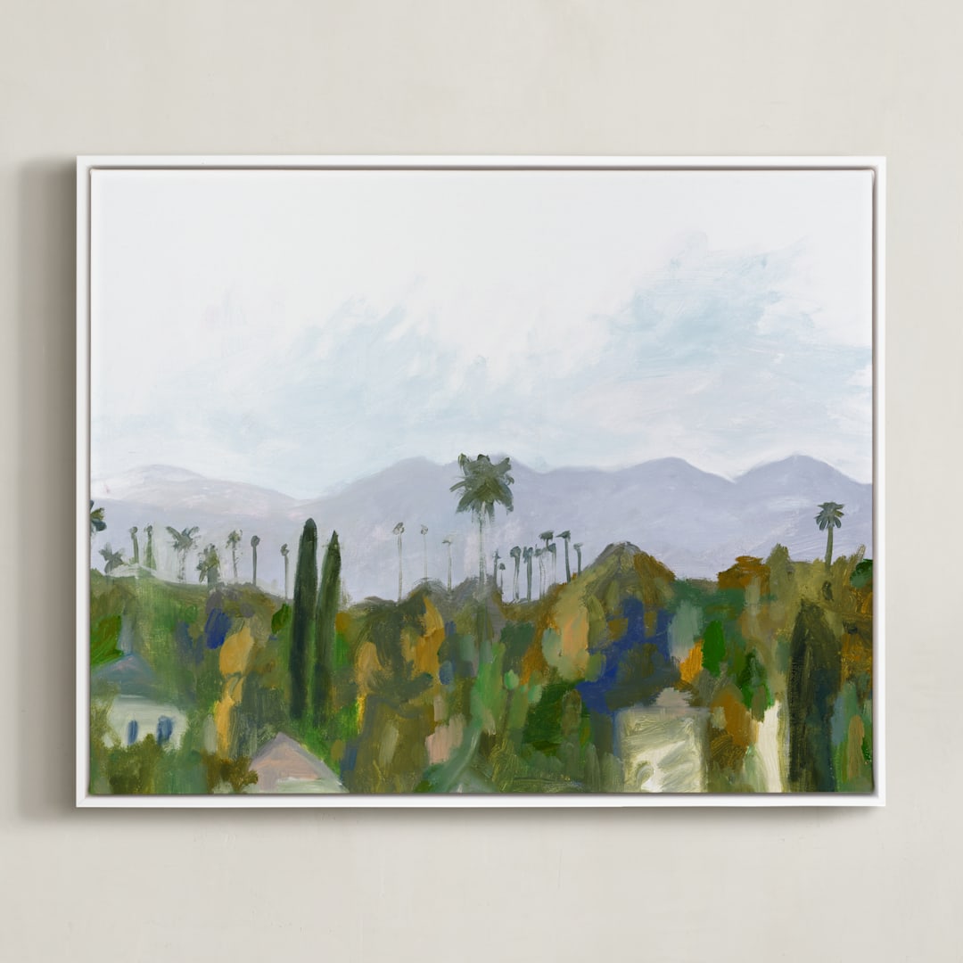 "Los Angeles landscape" - Art Print in Green Hills by Kelly Witmer - Framed Canvas
