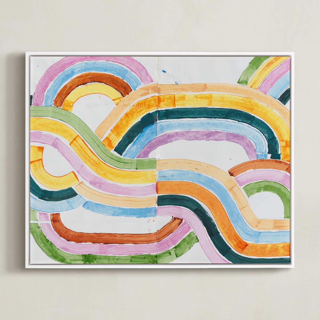 "Sun River" - Art Print in Sunshine by Lise Gulassa - Framed Canvas