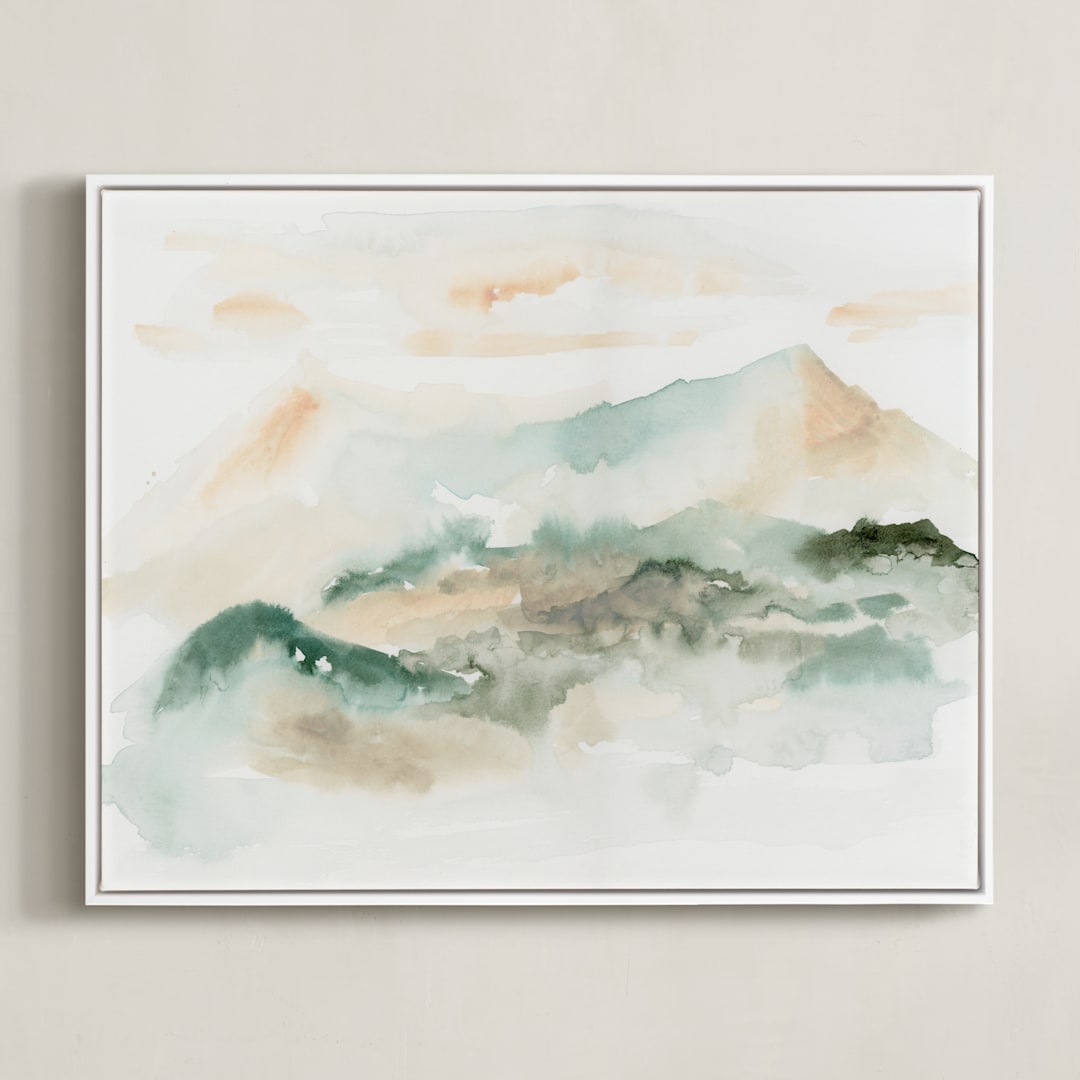 "Insight" - Art Print in Mist by Lindsay Megahed - Framed Canvas