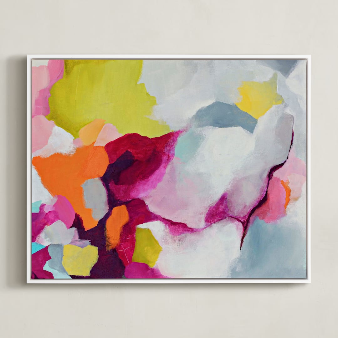 "Infusion" - Art Print in Fuchsia by Mya Bessette - Framed Canvas