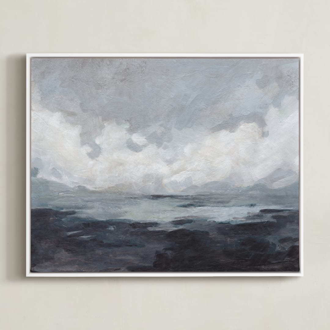 "Winter Bluff" - Art Print in Navy by Lorent and Leif - Framed Canvas