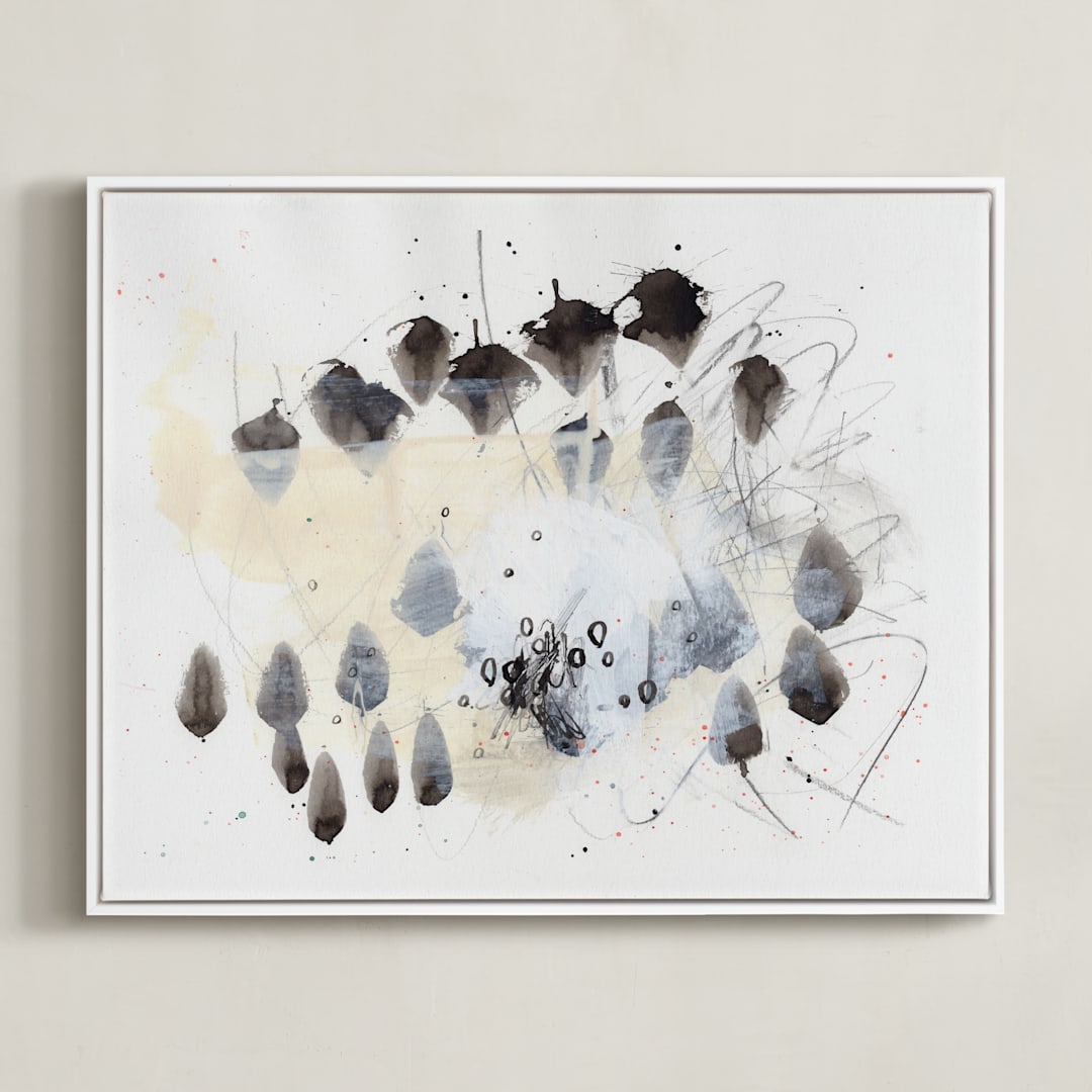 "Magnetic II" - Art Print in Black and White by Elle Claire - Framed Canvas