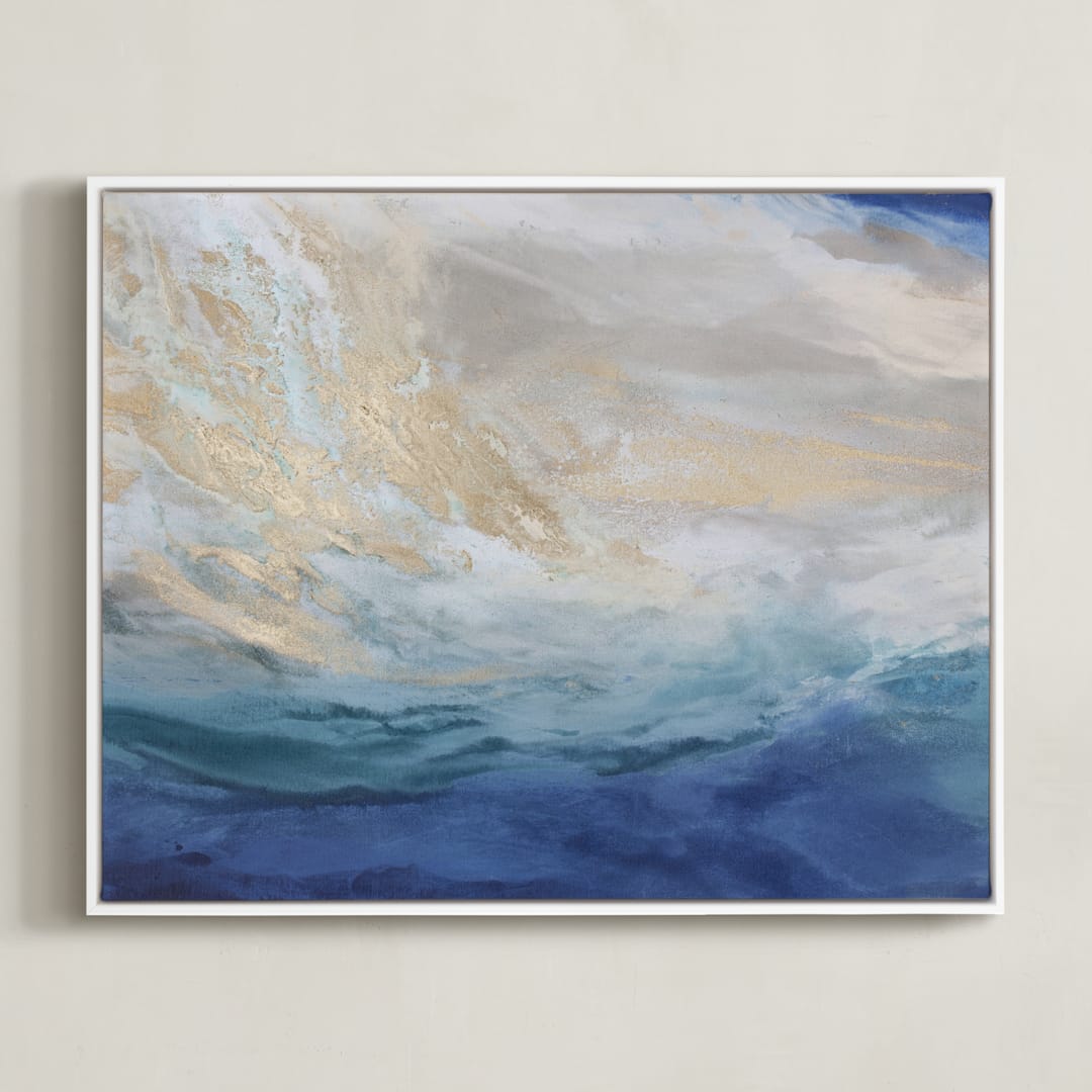 "Escaping Elba" - Art Print in Sea by Julia Contacessi - Framed Canvas