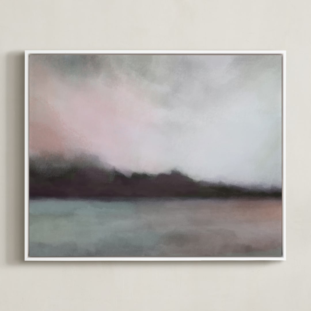 "Cascade Harbor" - Art Print in Cascade Grey by AlisonJerry - Framed Canvas
