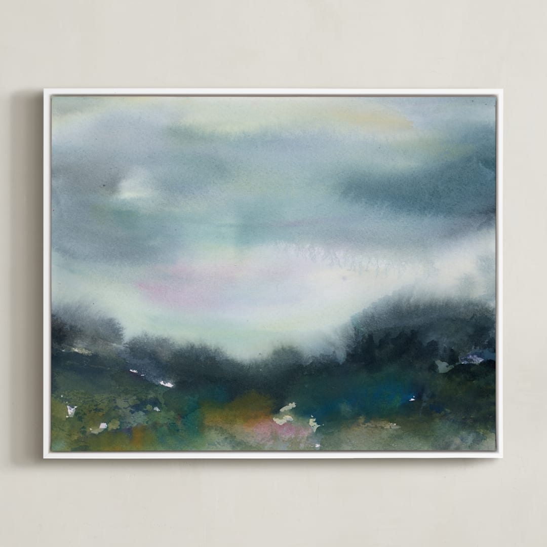 "Glade" - Art Print in Evergreen by Lindsay Megahed - Framed Canvas