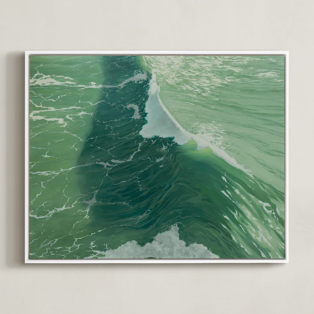 "Salinity Now" - Art Print in sea green by Denny Holland - Framed Canvas