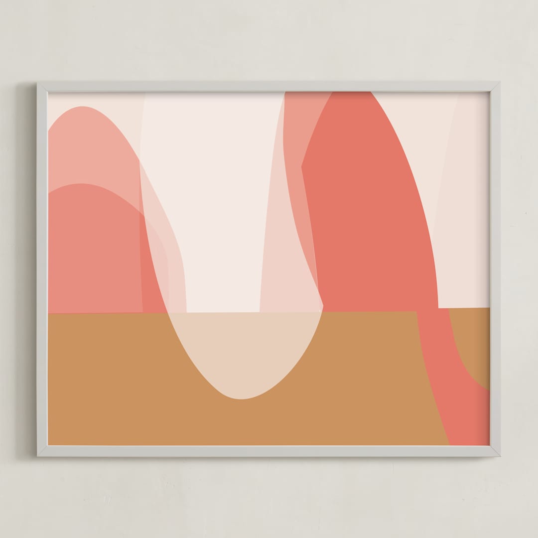 "The place between" - Art Print in Sunrise Pink by Christina Flowers - Framed