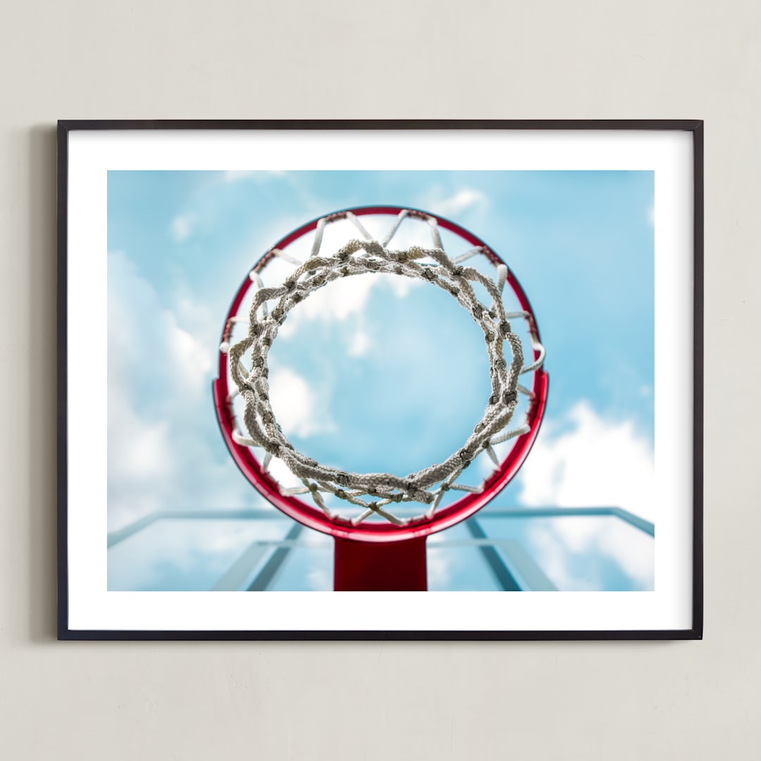 "Hoop Dreams" - Art Print in Punch Blue by Keely Norton Owendoff - Framed