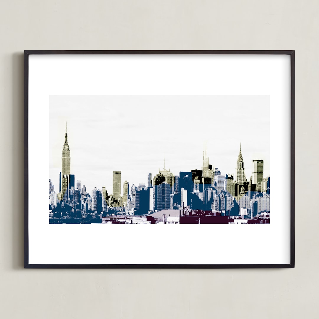 "layers of skyline" - Art Print in White by Van Tsao - Framed