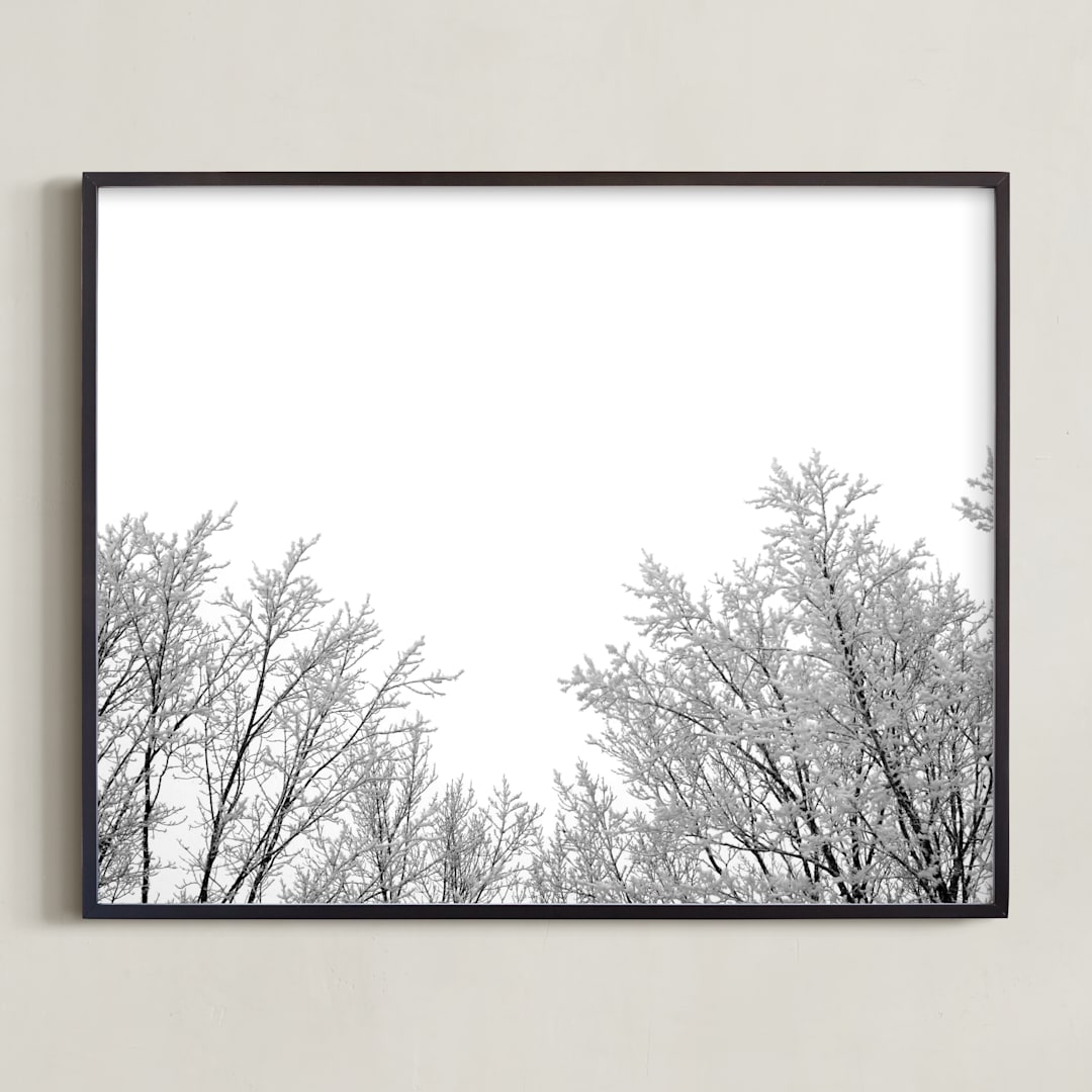 "Frosted Afternoon" - Art Print in Frosted White by Three Wings North - Framed