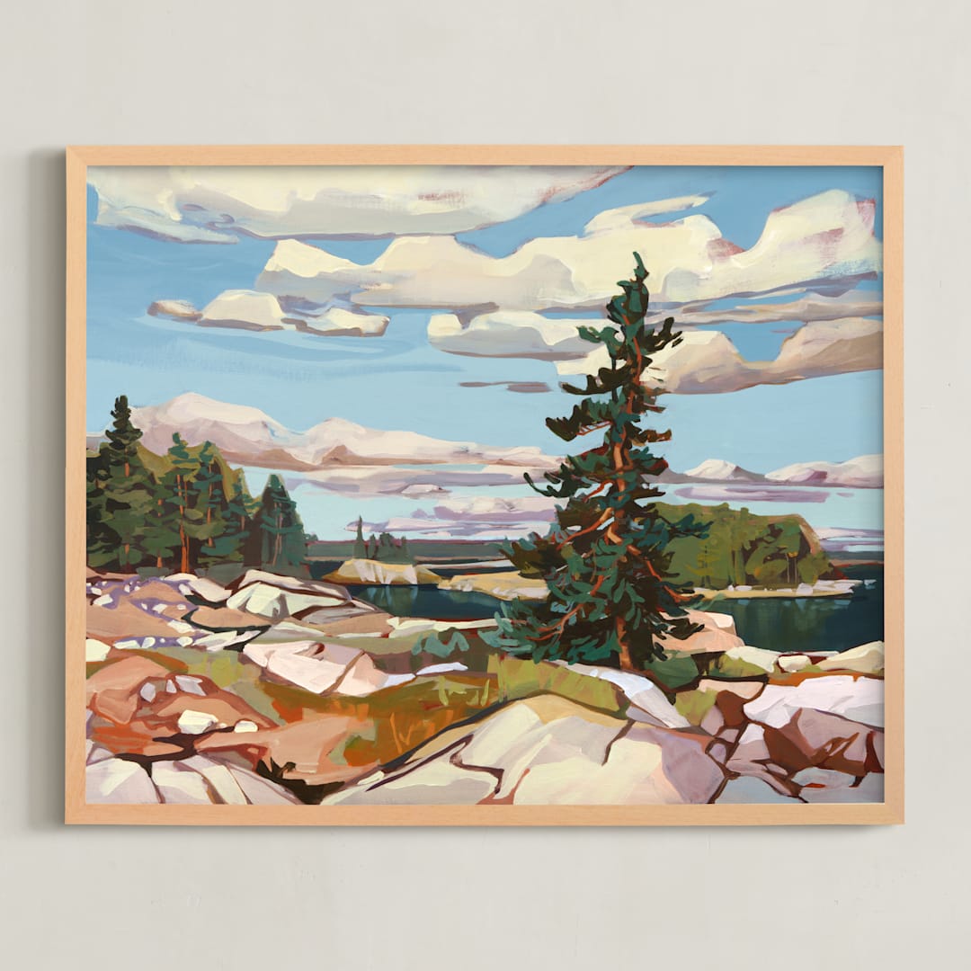 "Stand By" - Art Print in ocean by Jess Franks - Framed