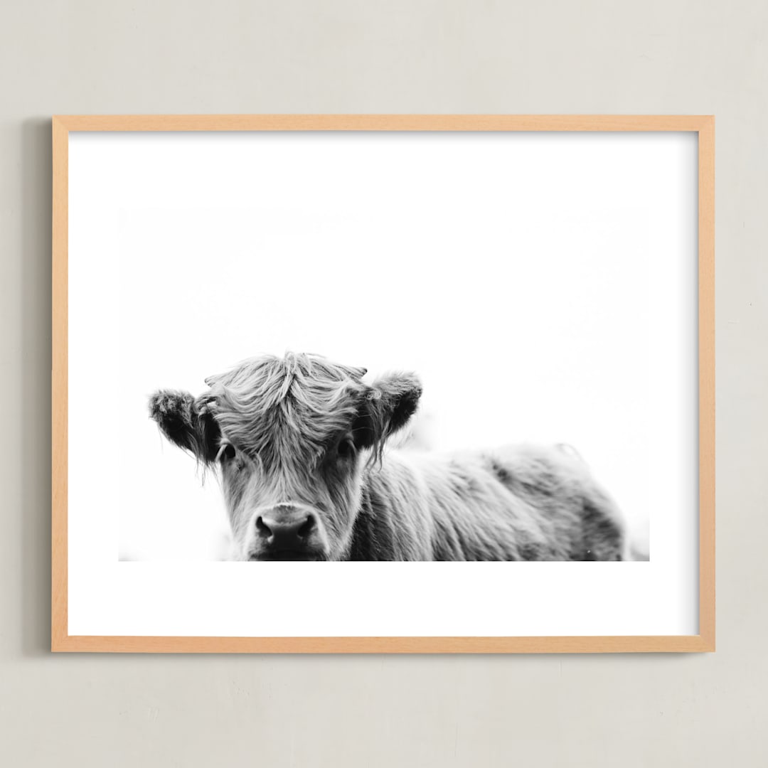 "Leon" - Art Print in Black White by Amy Carroll - Framed