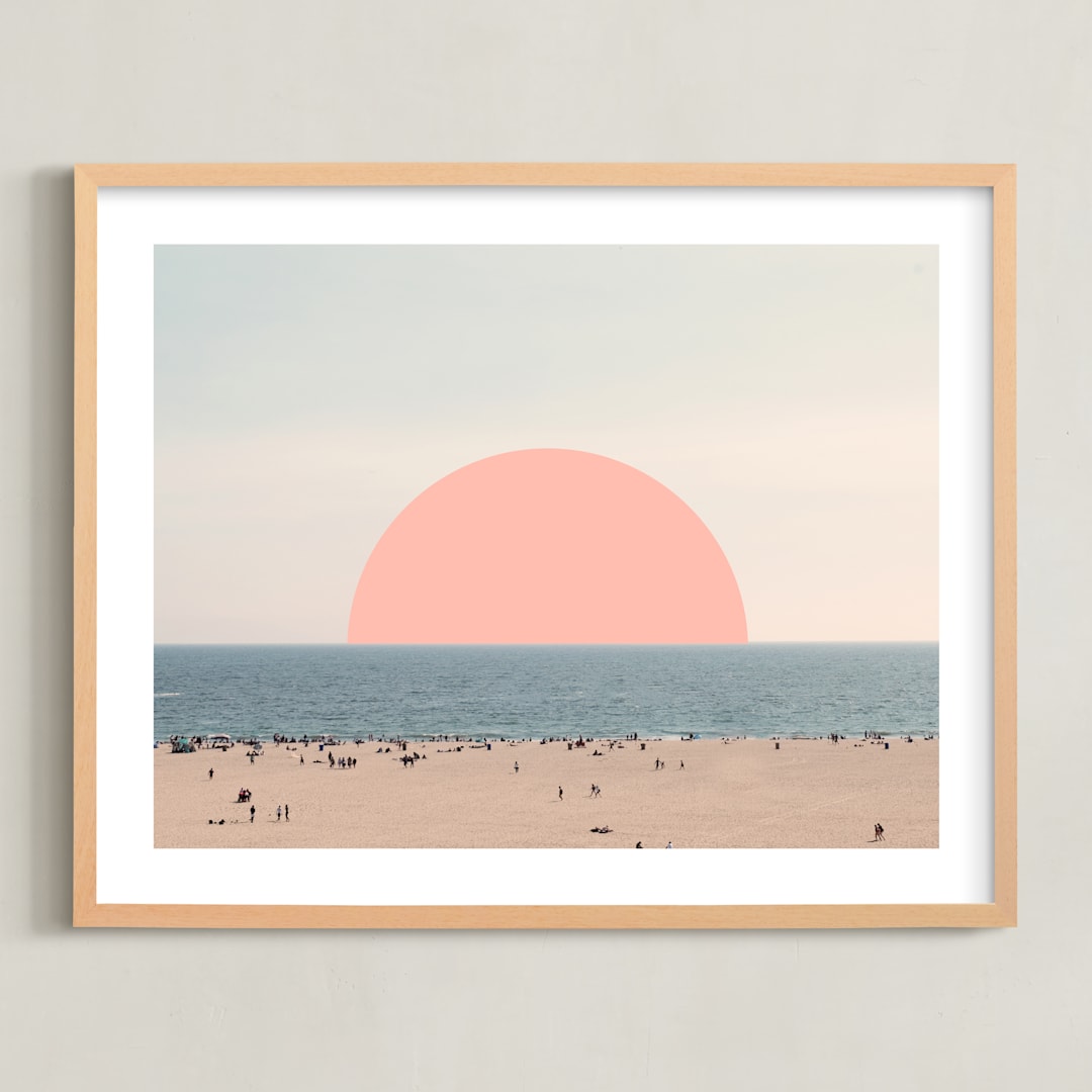 "Feels Like Summer" - Art Print in Salmon by Kimberly Young - Framed